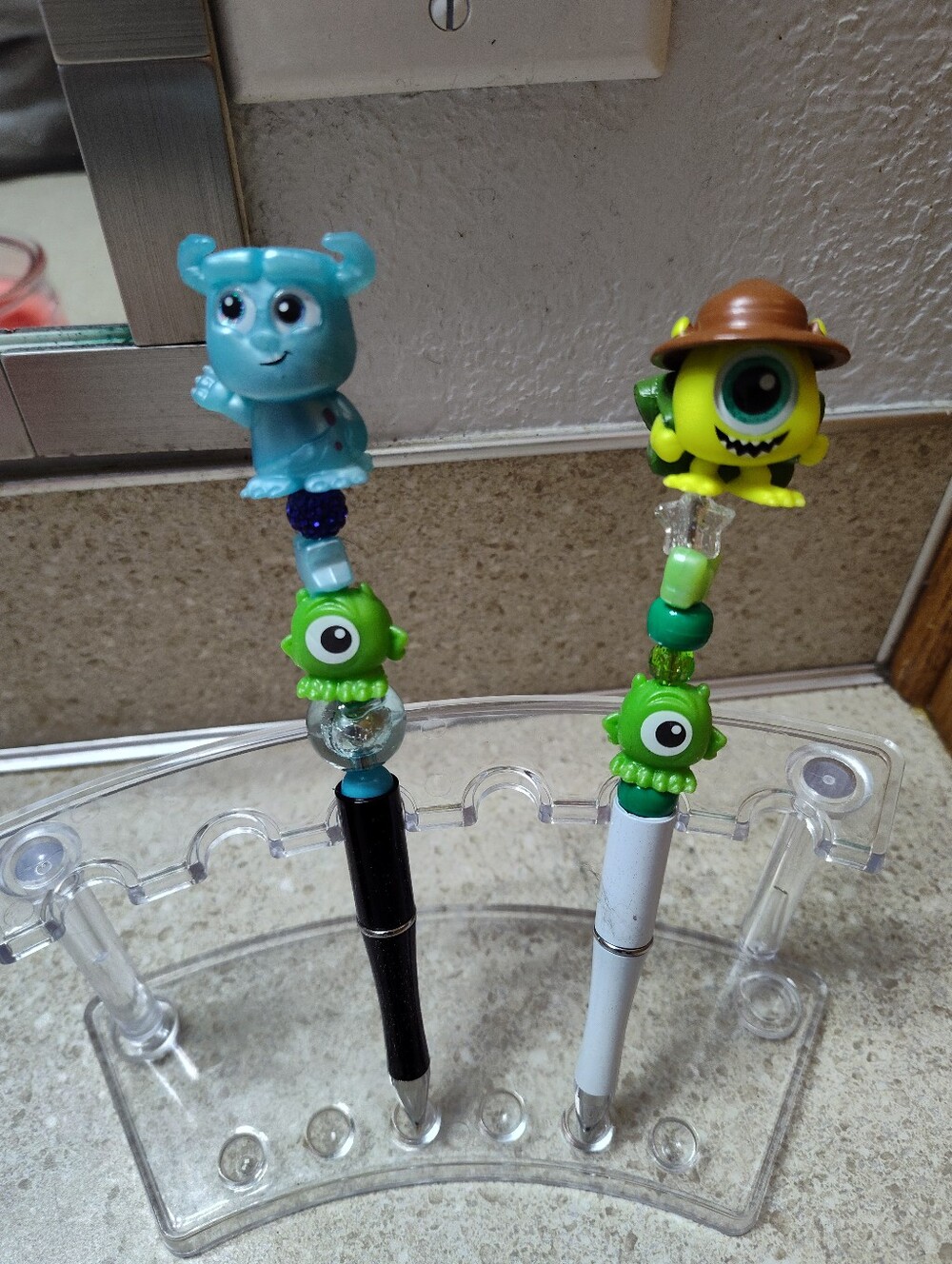 Cute Blue and Green Monster Pens - Kids Toys
